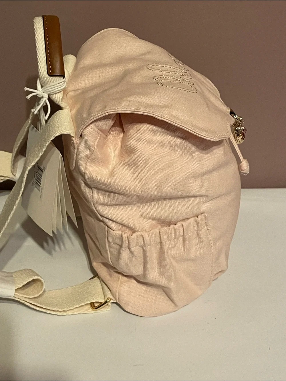 New authentic Chloe pink Drawstring Backpack